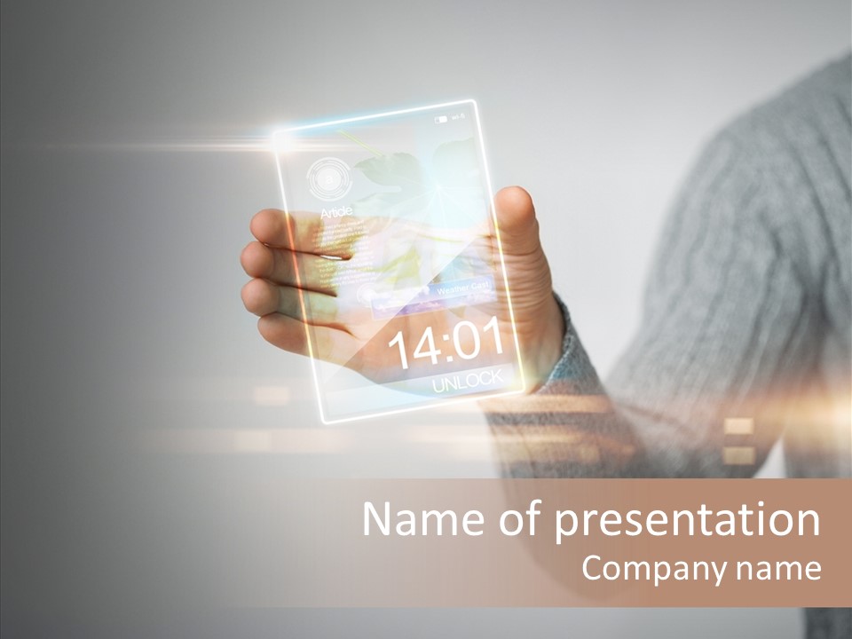 Arm Person Smartphone PowerPoint Template