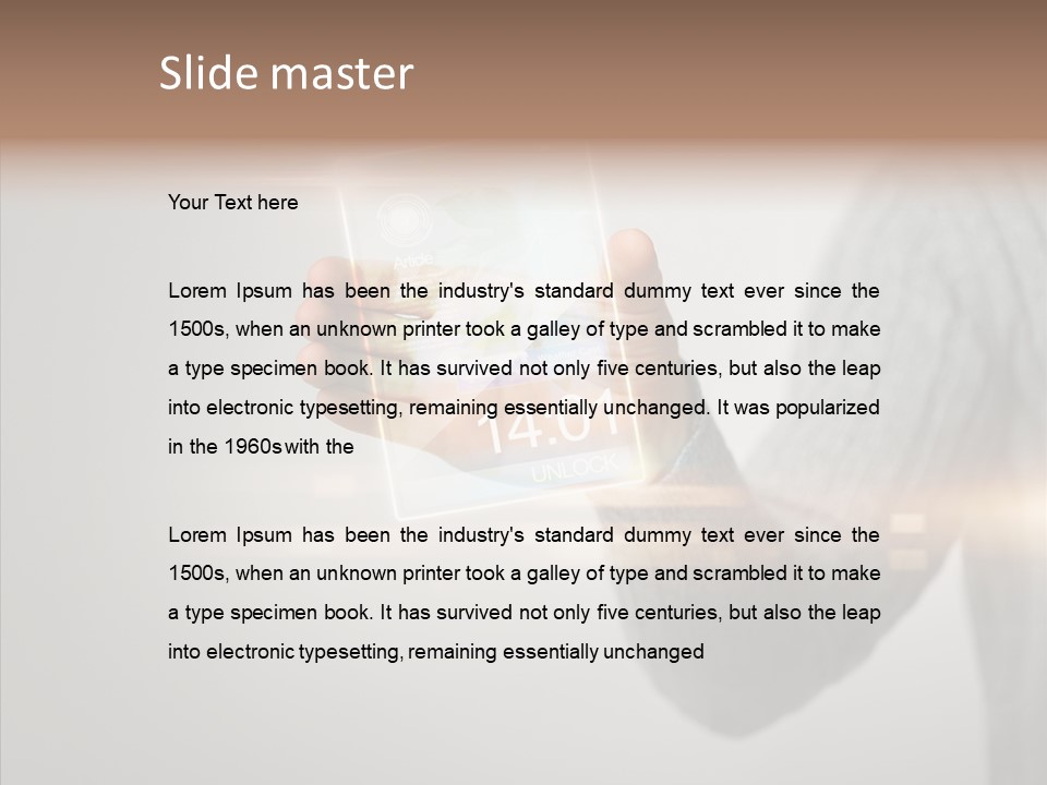 Arm Person Smartphone PowerPoint Template