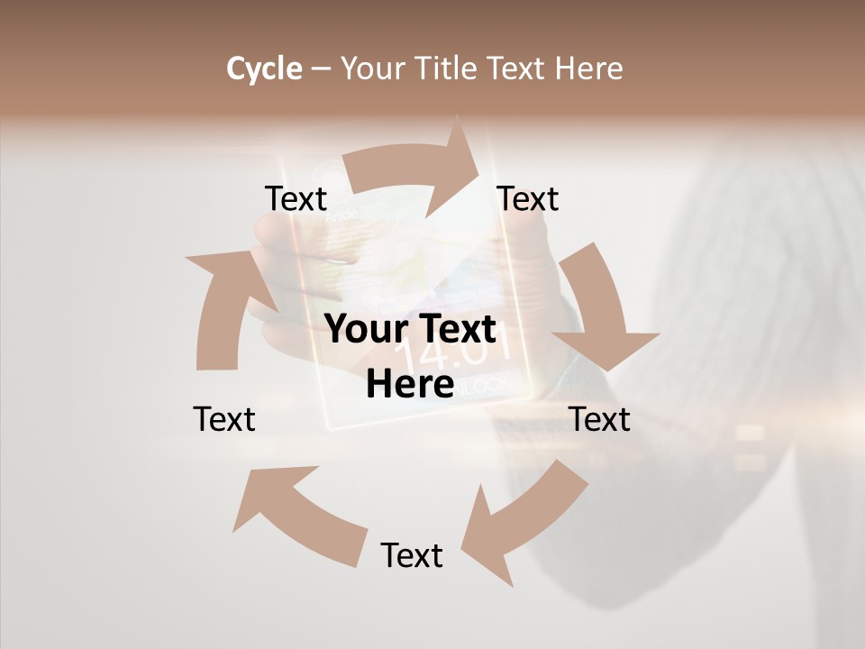Arm Person Smartphone PowerPoint Template