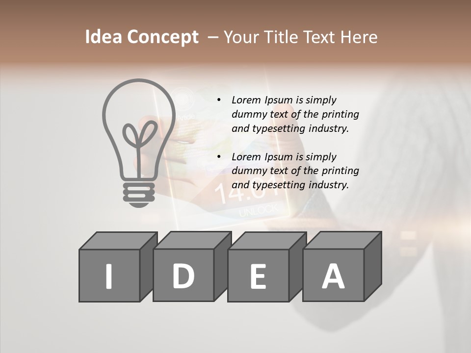 Arm Person Smartphone PowerPoint Template