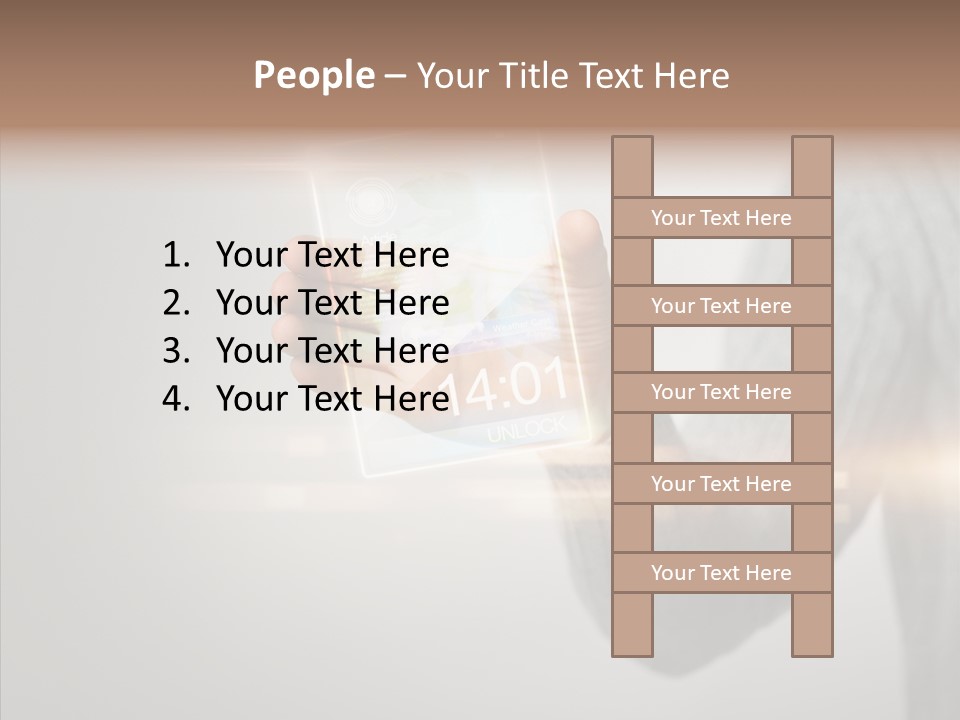 Arm Person Smartphone PowerPoint Template