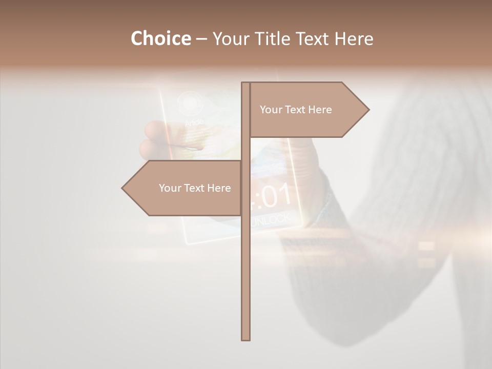 Arm Person Smartphone PowerPoint Template