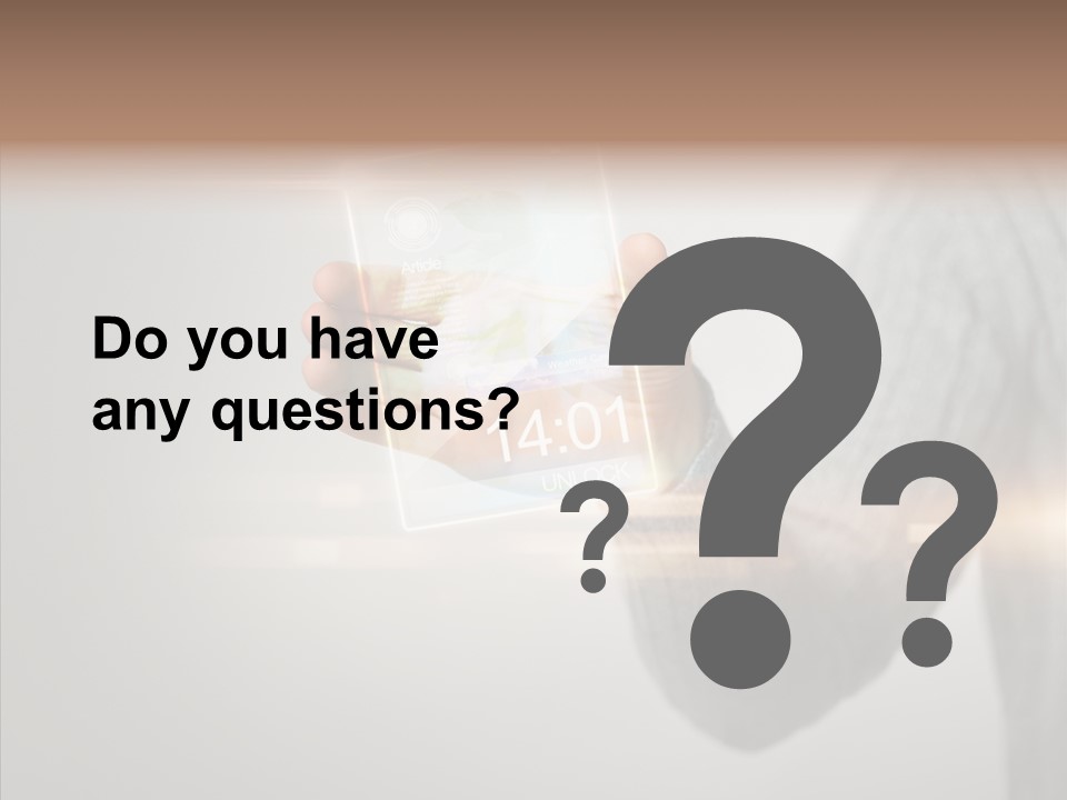 Arm Person Smartphone PowerPoint Template