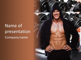 Power Bodybuilder Man PowerPoint Template