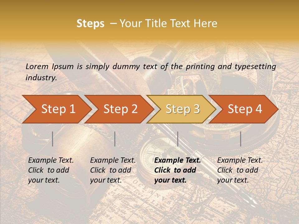Map Treasure Business PowerPoint Template