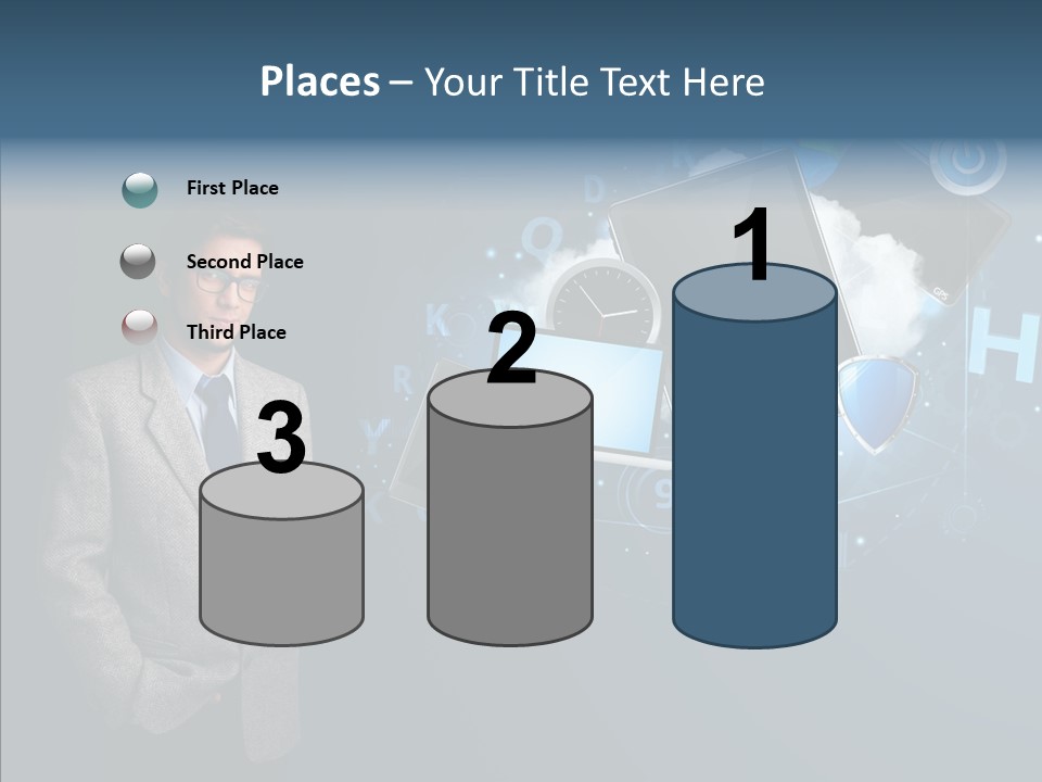 Browsing Tablet Tech PowerPoint Template