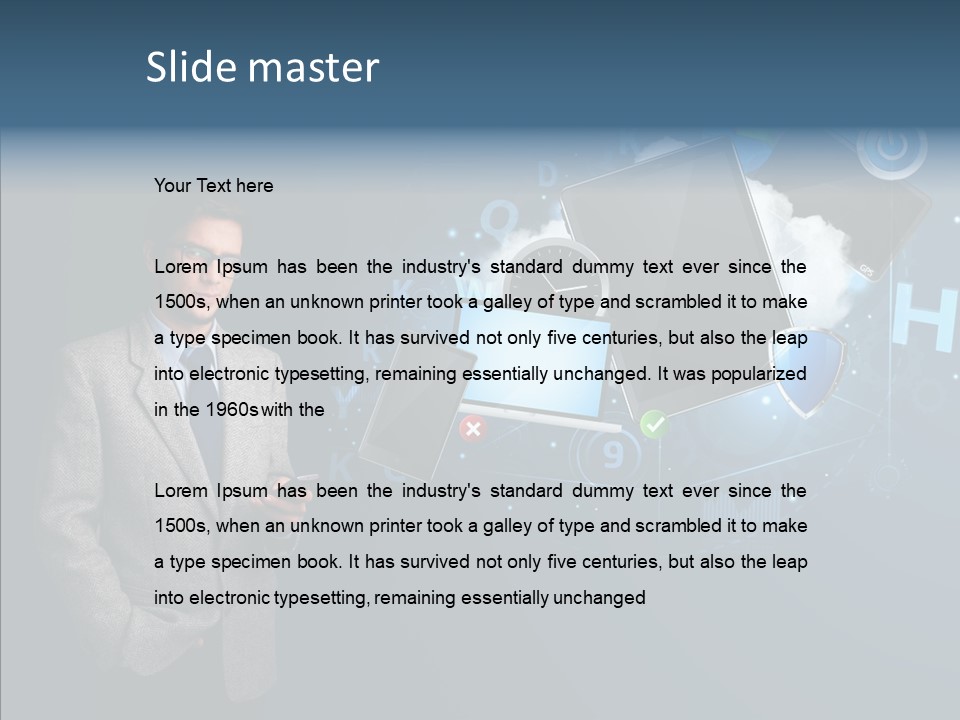 Browsing Tablet Tech PowerPoint Template