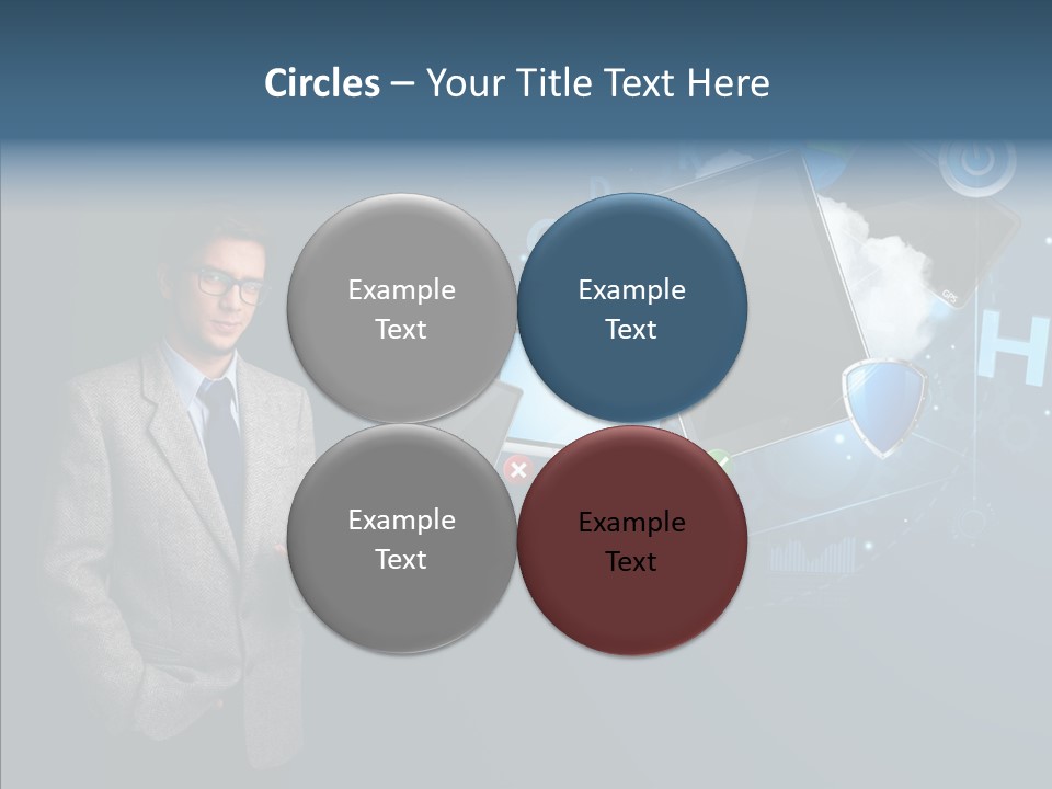 Browsing Tablet Tech PowerPoint Template