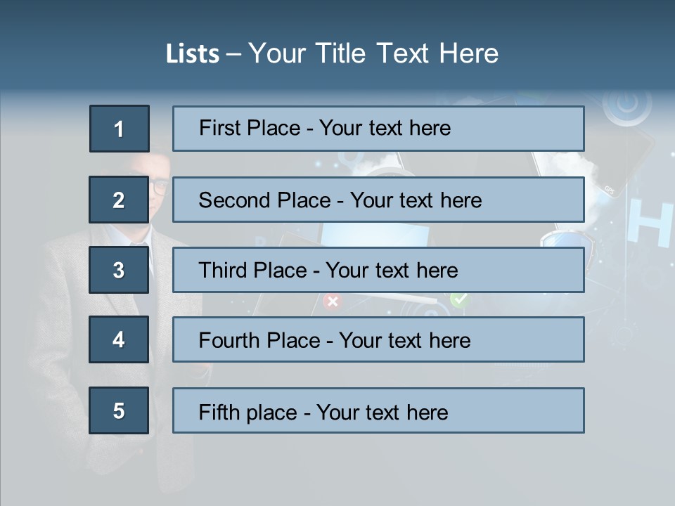 Browsing Tablet Tech PowerPoint Template