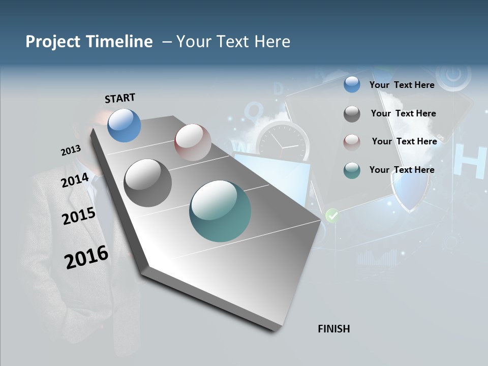 Browsing Tablet Tech PowerPoint Template