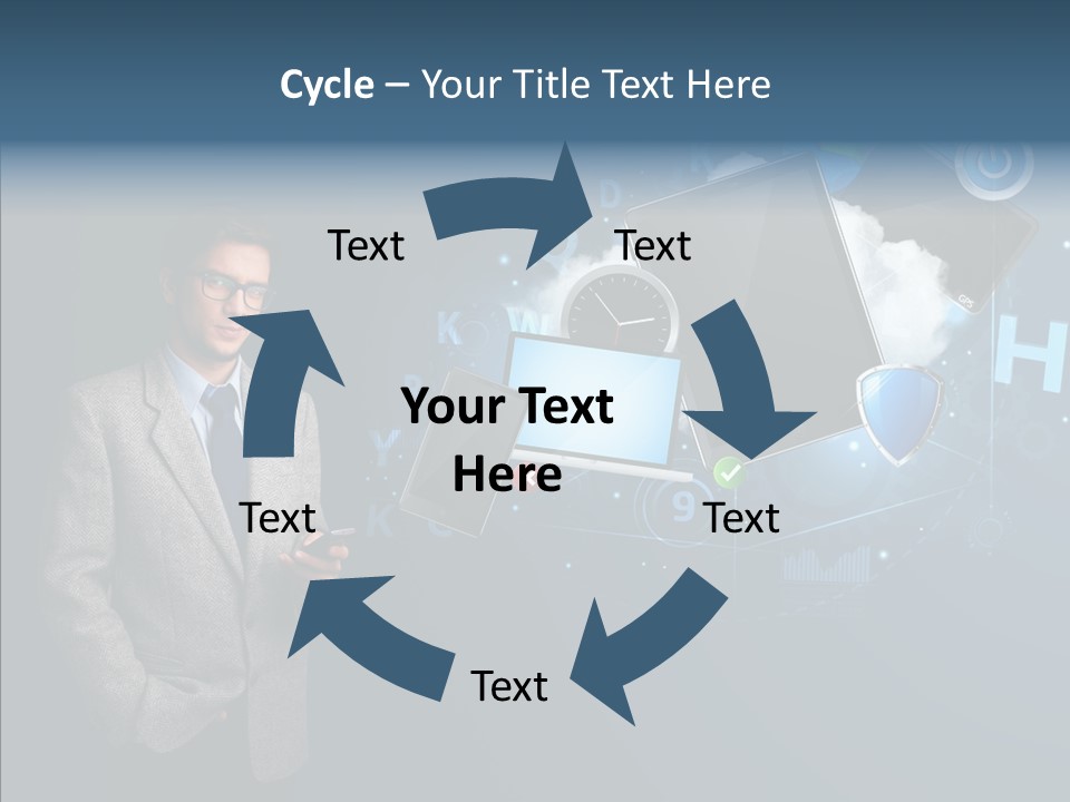 Browsing Tablet Tech PowerPoint Template