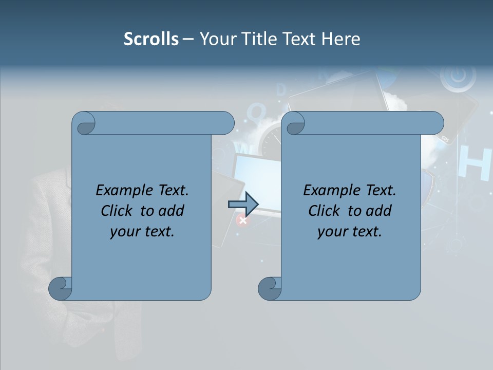 Browsing Tablet Tech PowerPoint Template