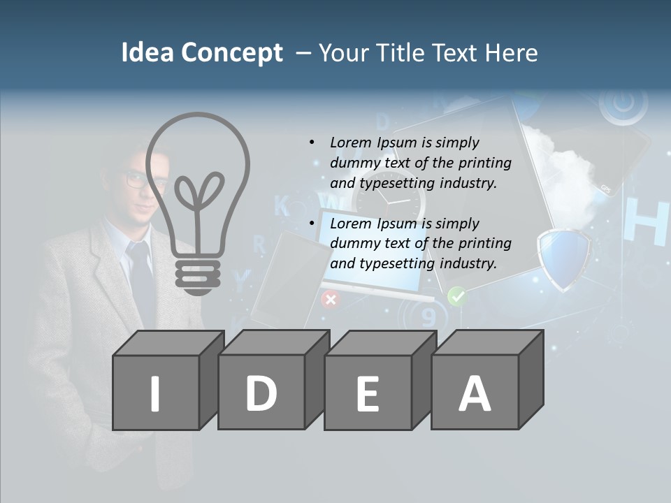 Browsing Tablet Tech PowerPoint Template