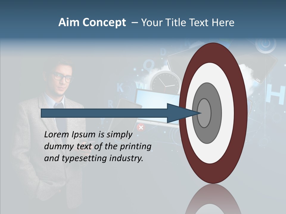 Browsing Tablet Tech PowerPoint Template