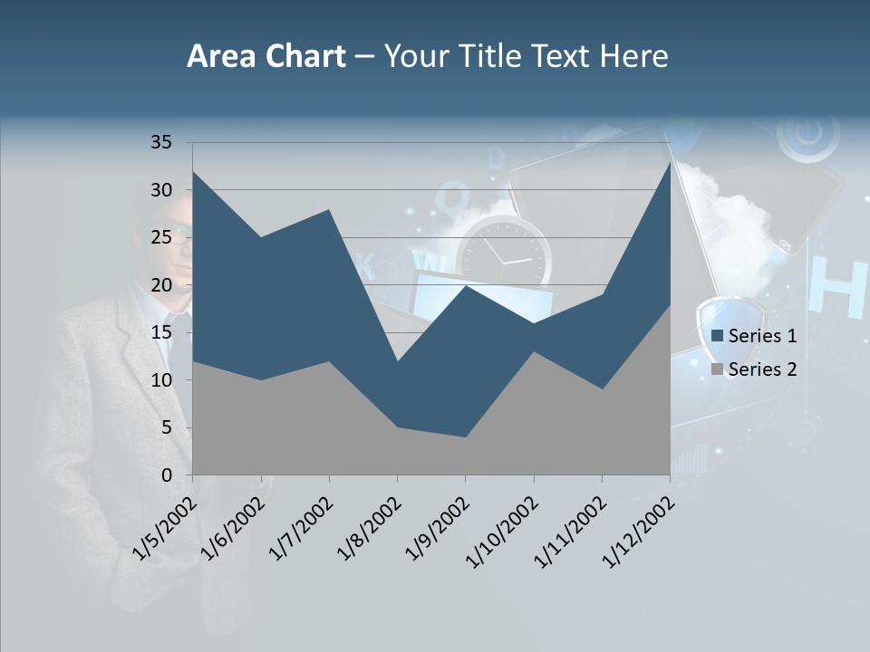 Browsing Tablet Tech PowerPoint Template