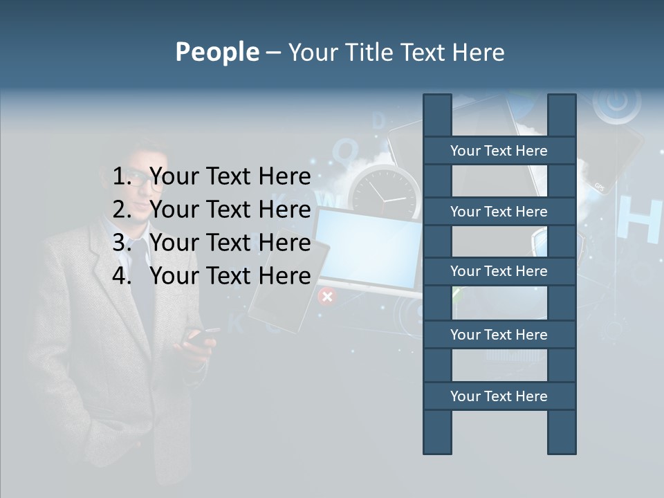 Browsing Tablet Tech PowerPoint Template
