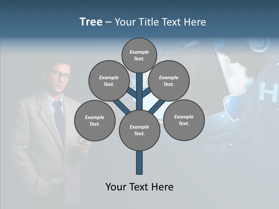 Browsing Tablet Tech PowerPoint Template