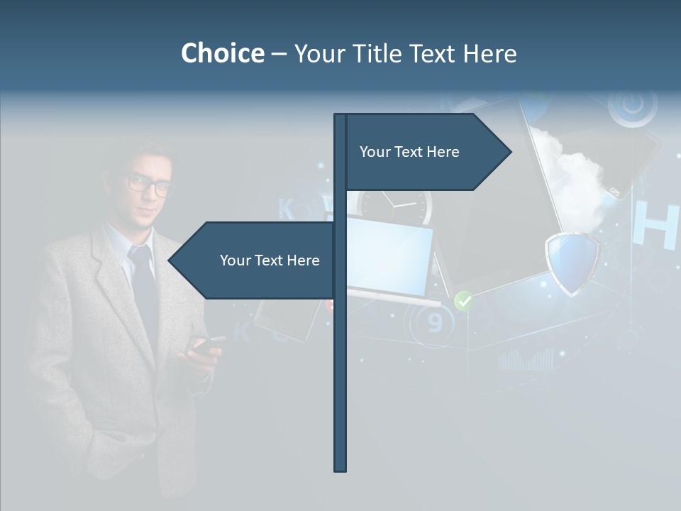 Browsing Tablet Tech PowerPoint Template