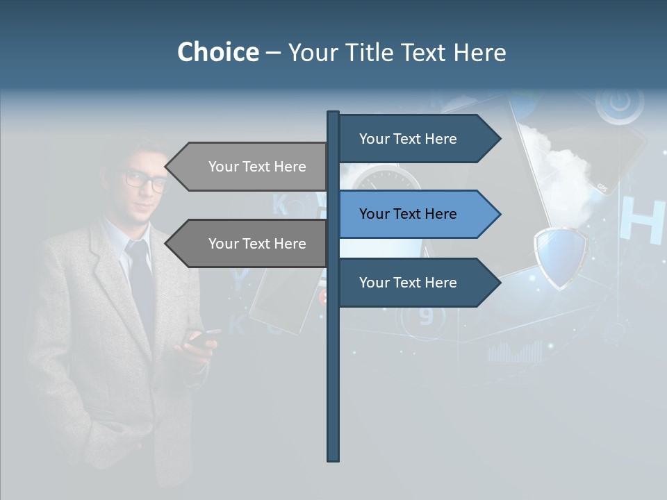 Browsing Tablet Tech PowerPoint Template