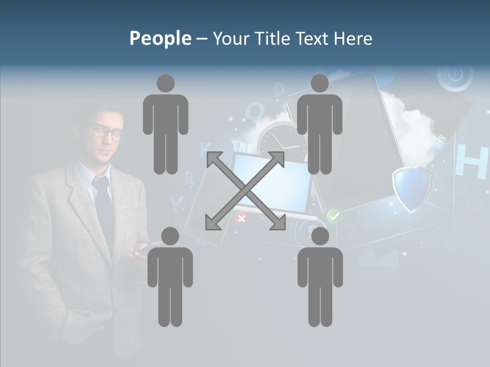 Browsing Tablet Tech PowerPoint Template