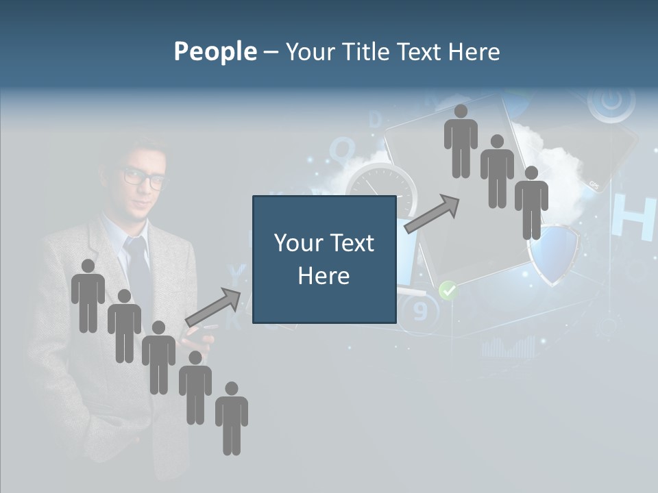 Browsing Tablet Tech PowerPoint Template