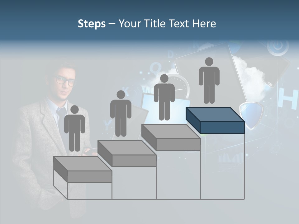 Browsing Tablet Tech PowerPoint Template