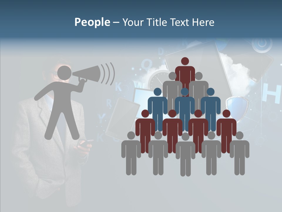 Browsing Tablet Tech PowerPoint Template