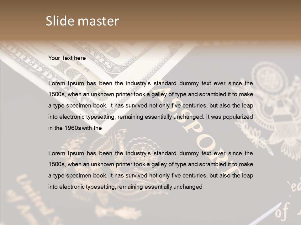 Tourism Blue Bill PowerPoint Template