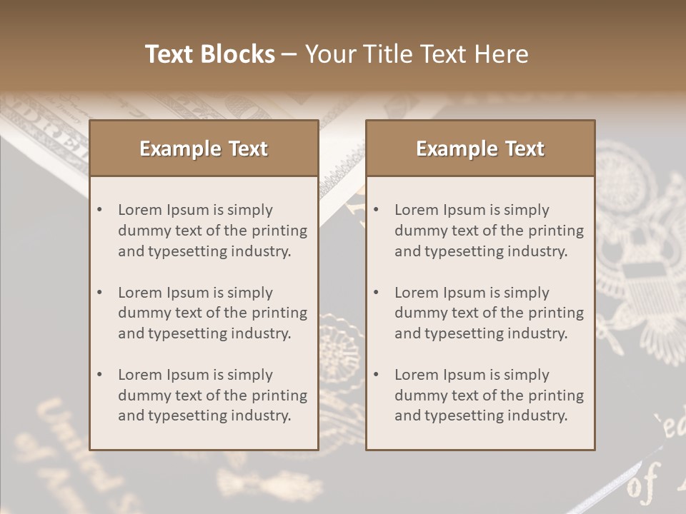 Tourism Blue Bill PowerPoint Template