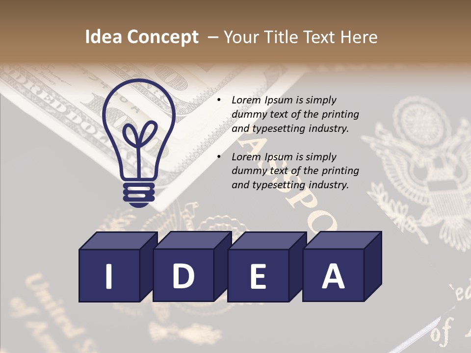 Tourism Blue Bill PowerPoint Template