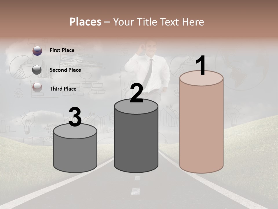 Young Adult Male Running PowerPoint Template