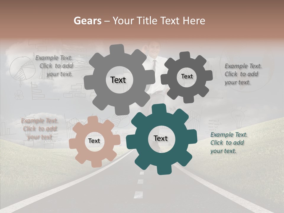 Young Adult Male Running PowerPoint Template