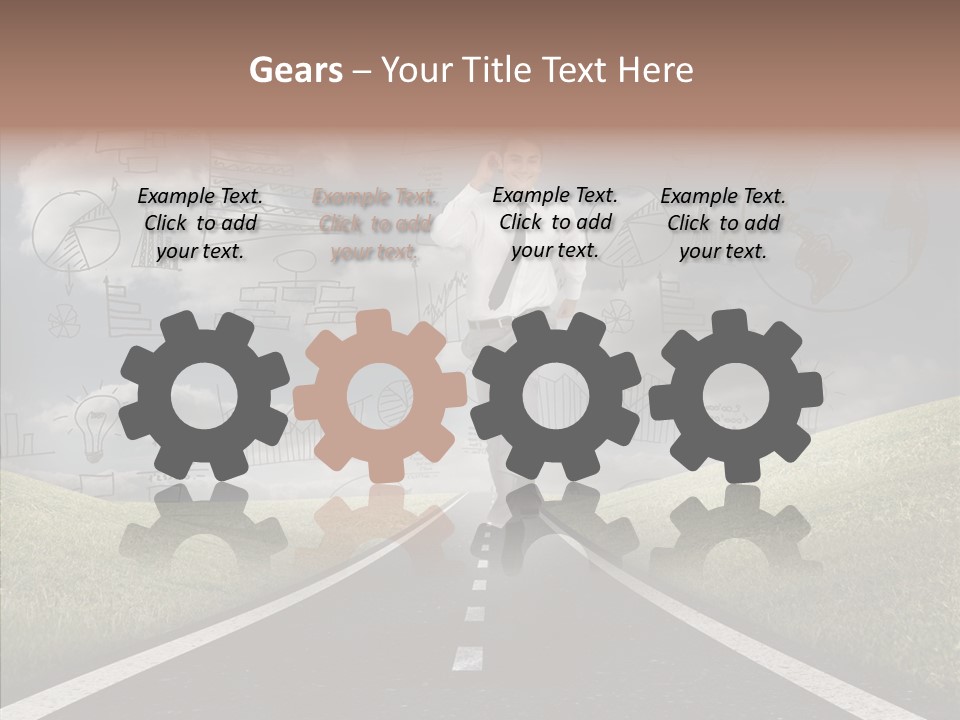 Young Adult Male Running PowerPoint Template