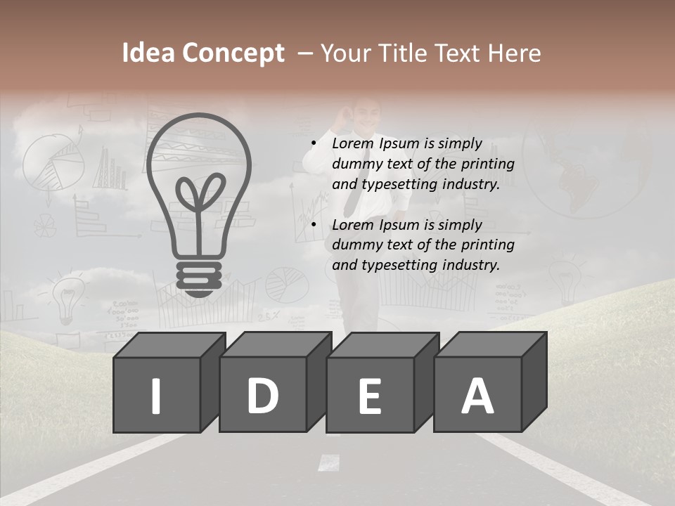 Young Adult Male Running PowerPoint Template