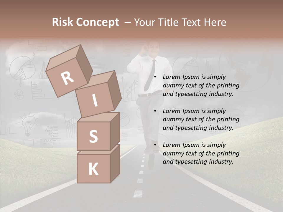 Young Adult Male Running PowerPoint Template