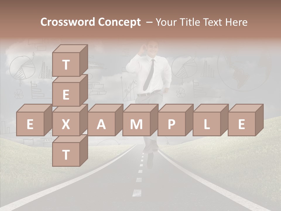 Young Adult Male Running PowerPoint Template