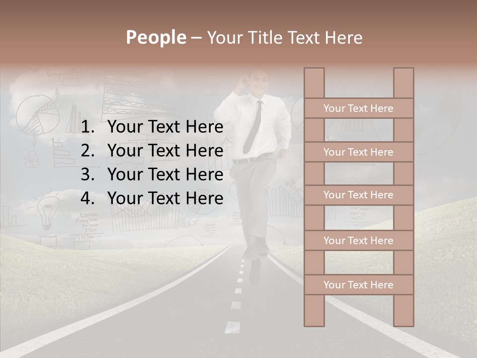 Young Adult Male Running PowerPoint Template