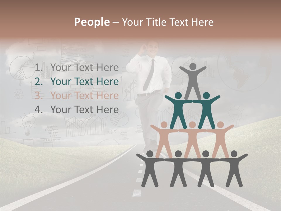 Young Adult Male Running PowerPoint Template