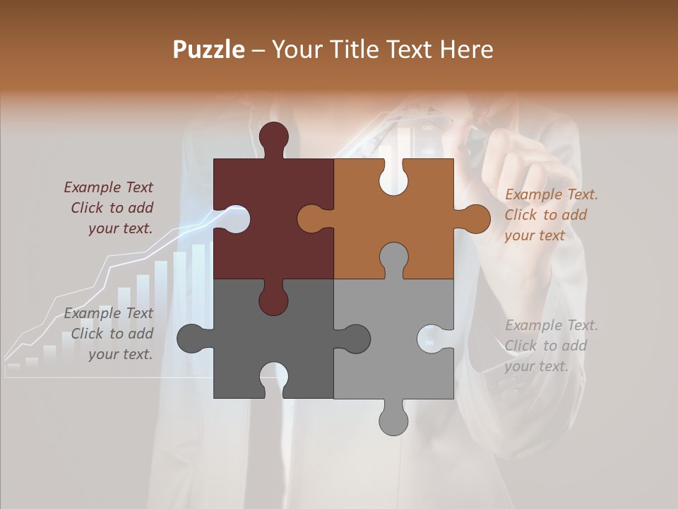 A Business Woman Writing On A Chart With A Marker PowerPoint Template