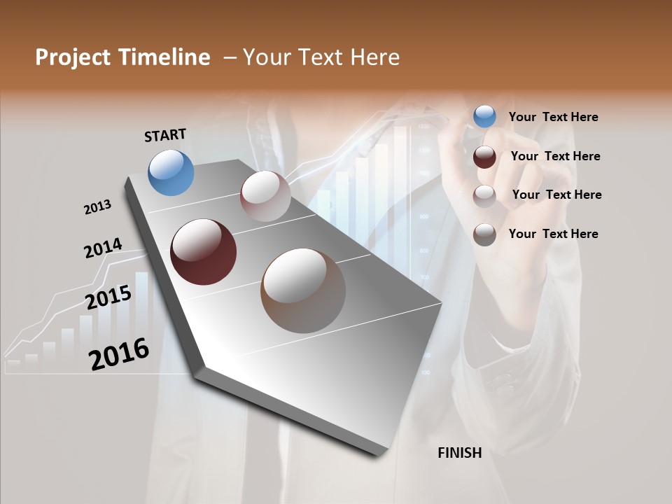 A Business Woman Writing On A Chart With A Marker PowerPoint Template