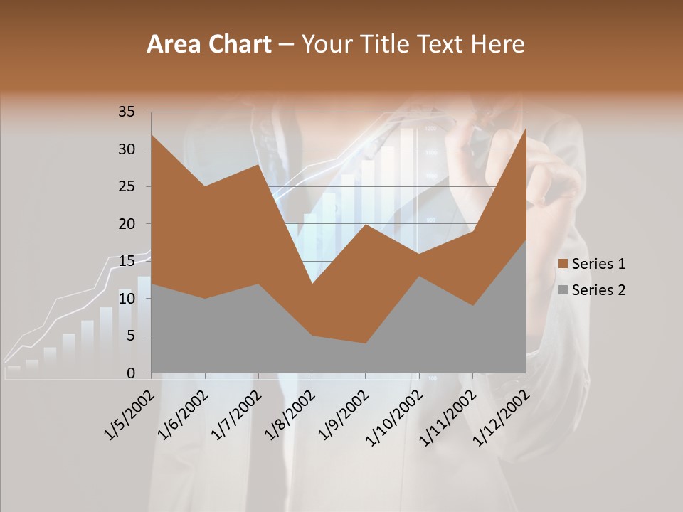 A Business Woman Writing On A Chart With A Marker PowerPoint Template