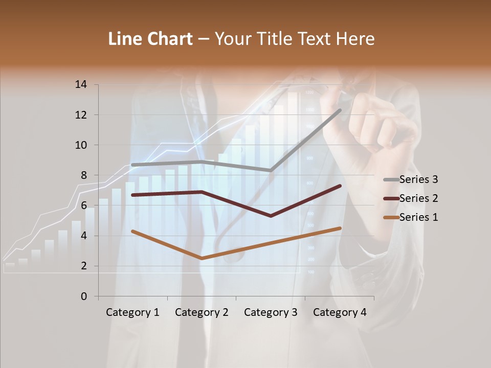A Business Woman Writing On A Chart With A Marker PowerPoint Template