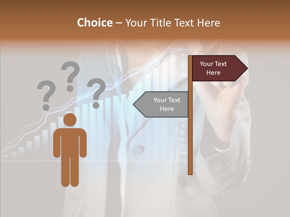 A Business Woman Writing On A Chart With A Marker PowerPoint Template