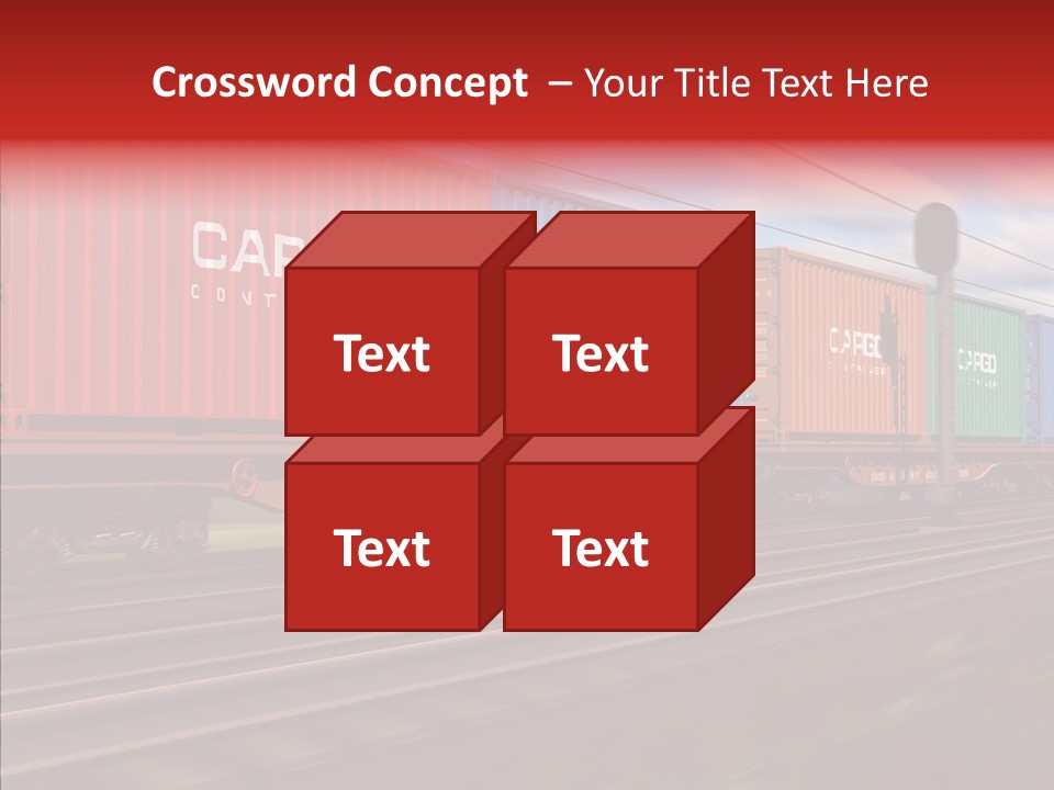 Flatcars Yard Shipping PowerPoint Template