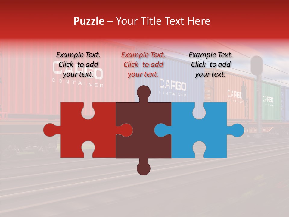 Flatcars Yard Shipping PowerPoint Template