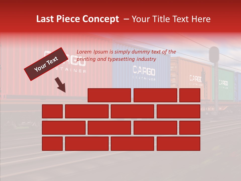 Flatcars Yard Shipping PowerPoint Template