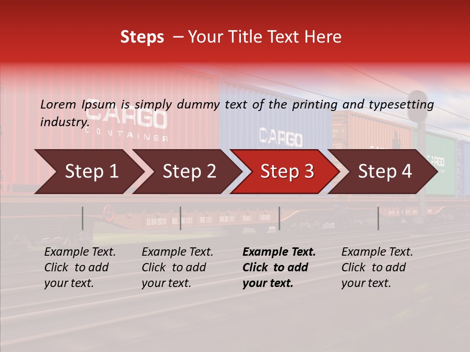 Flatcars Yard Shipping PowerPoint Template