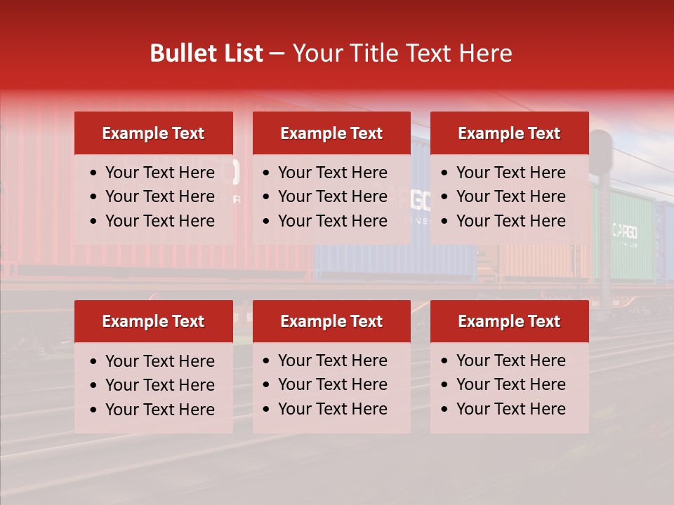 Flatcars Yard Shipping PowerPoint Template