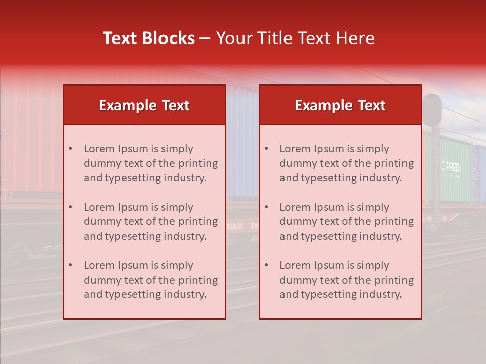 Flatcars Yard Shipping PowerPoint Template