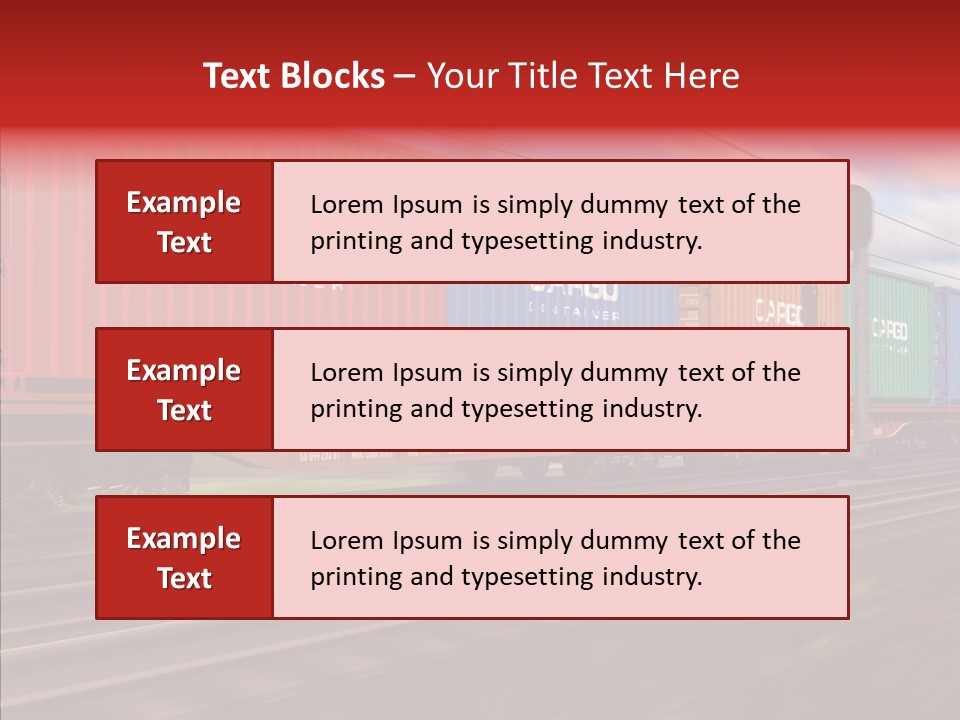 Flatcars Yard Shipping PowerPoint Template